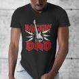 Dad Rockin One Birthday Family Matching Rock Guitar Men's V-Neck T-Shirt