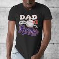 Dad Rookie Of Year 1st Birthday Baseball Theme Matching Men's V-Neck T-Shirt