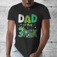 Dad Of The Three Rex Birthday Dinosaur Family Matching Men's V-Neck T-Shirt Dad Of The Three Rex Birthday Dinosaur Family Matching Men's V-Neck T-Shirt