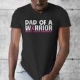 Dad Of A Warrior Breast Cancer Awareness Support Daughter Men's V-Neck T-Shirt