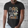 Dad Of The Wild And Three 3 Birthday Zoo Theme Safari Jungle Men's V-Neck T-Shirt