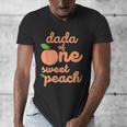 Dada Dad First Birthday One Sweet Peach Bday Family Matching Men's V-Neck T-Shirt