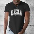 Dada Lightning Bolt Checkered Varsity Dad Men Father's Day Men's V-Neck T-Shirt