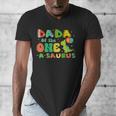 Dada Of The One-A-Saurus 1st Birthday Boy Dinosaur Family Men's V-Neck T-Shirt