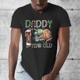 Daddy Of The 1 Year Old Football Lover 1st Birthday Boy Men's V-Neck T-Shirt
