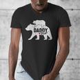 Daddy Bear Fathers Day Cute Baby Cub Papa Dad-a Pops Small Men's V-Neck T-Shirt