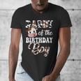 Daddy Of The Birthday Boy Cow Farm 1St Birthday Boy Men's V-Neck T-Shirt