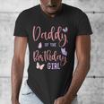 Daddy Of The Birthday Girl Butterfly Party Matching Family Men's V-Neck T-Shirt