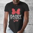 Daddy Of The Birthday Girl Cute Pink Bow Family Matching Men's V-Neck T-Shirt