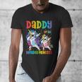 Daddy Of The Birthday Girl Dabbing Princess Unicorn Dad Men's V-Neck T-Shirt