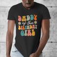 Daddy Of The Birthday Girl Groovy Themed Father Dad Men's V-Neck T-Shirt Daddy Of The Birthday Girl Groovy Themed Father Dad Men's V-Neck T-Shirt
