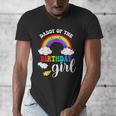Daddy Of The Birthday Girl Rainbow B-Day Matching Family Men's V-Neck T-Shirt