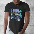Daddy Of The Birthday Mermaid Family Matching Dad Papa Men's V-Neck T-Shirt