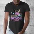 Daddy Of The Birthday Princess Girl Dad Unicorn Bday Party Men's V-Neck T-Shirt