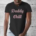 Daddy Chill Pink Distressed Men's V-Neck T-Shirt