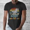 Daddy Dinosaur Of The Birthday Boy Dad Matching Family Men's V-Neck T-Shirt
