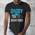 Daddy Is My Hero Police Toddler Police Officer Cop Boys Kids Men's V-Neck T-Shirt