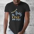 Daddy Of Mr One-Derful Party Blue-Gold Dad Boy 1st Birthday Men's V-Neck T-Shirt