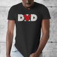 Disney Mickey And Friends Dad Mickey Distressed Text Logo Men's V-Neck T-Shirt