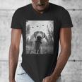 Dog Mom Dad Alien Selfie Weimaraner UFO For Men Women Men's V-Neck T-Shirt