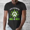 Dogs And Weed Dad Mom Dog Lover Cannabis Marijuana For Men Women Men's V-Neck T-Shirt