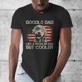 Doodle Dad Goldendoodle Regular Dad But Cooler American Flag Men's V-Neck T-Shirt