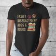 Easily Distracted By Dogs And Books Pets Books Lovers Men's V-Neck T-Shirt