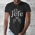 El Jefe Shirt The Boss Mexican Guns Dad For Men Men's V-Neck T-Shirt