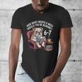 English Bulldog Dog Reading Book 67 Six Seven Meme Men's V-Neck T-Shirt English Bulldog Dog Reading Book 67 Six Seven Meme Men's V-Neck T-Shirt