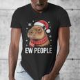 Ew People Capybara Christmas Introvert Holiday Humor Men's V-Neck T-Shirt Ew People Capybara Christmas Introvert Holiday Humor Men's V-Neck T-Shirt