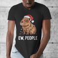 Ew People Capybara Christmas Lights Introvert Humor Men's V-Neck T-Shirt