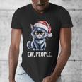 Ew People Cat Christmas Introvert Holiday Humor Men's V-Neck T-Shirt
