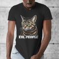 Ew People Cat Tabby Cat Antisocial Grumpy Introvert Men's V-Neck T-Shirt
