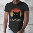 Ew People Introvert Cat Lover Cat Lady Vintage Men's V-Neck T-Shirt