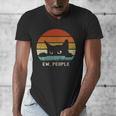 Ew People Retro Cat Cat Lover Introvert Men's V-Neck T-Shirt