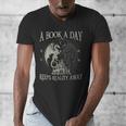 Fantasy Book Club Dragon Reader Book A Day Keep Reality Away Men's V-Neck T-Shirt Fantasy Book Club Dragon Reader Book A Day Keep Reality Away Men's V-Neck T-Shirt