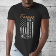 Farmer Dad Like A Normal Dad Only Cooler USA Flag Farming Men's V-Neck T-Shirt