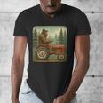 Farmer Men Tractor Rancher Farm Dad Distressed Men's V-Neck T-Shirt