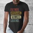 Father Husband Farmer Legend Vintage Dad Father's Day Men's V-Neck T-Shirt