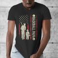 Father's Day Baseball Papa USA Flag Dad Men Baseball Men's V-Neck T-Shirt
