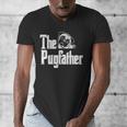 Fathers Day The Pug Father Pug Daddy Papa Fur Dad Dog Owner Men's V-Neck T-Shirt