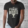 The Final Boss Vintage Rock Bull Fun Tee For Strong Dads Men's V-Neck T-Shirt The Final Boss Vintage Rock Bull Fun Tee For Strong Dads Men's V-Neck T-Shirt