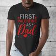 My First Valentine As Dad 2025 For a Proud New Father Men's V-Neck T-Shirt