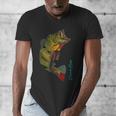 Fishing Shirts PEACOCK BASS Fishing Art Shirt For Dad Men's V-Neck T-Shirt