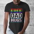 Free Dad Hugs LGBT Gay Pride Month Transgender Rainbow Flag Men's V-Neck T-Shirt