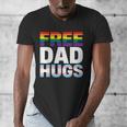 Free Dad Hugs Pride Flag Month LGBTQ Transgender Support Men's V-Neck T-Shirt