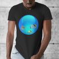 Frutiger Aero Aesthetic Tech Orb Fishes Men's V-Neck T-Shirt