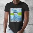 Frutiger Aero Aesthetic Tech Water Fishes Monitor Screen Men's V-Neck T-Shirt Frutiger Aero Aesthetic Tech Water Fishes Monitor Screen Men's V-Neck T-Shirt
