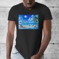 Frutiger Aero Beach Y2k Aesthetic Palm Tree Sand Ocean Men's V-Neck T-Shirt