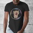 Frutiger Aero Cat Wearing Headphones Bubble 2000s Gen-Z Meme Men's V-Neck T-Shirt